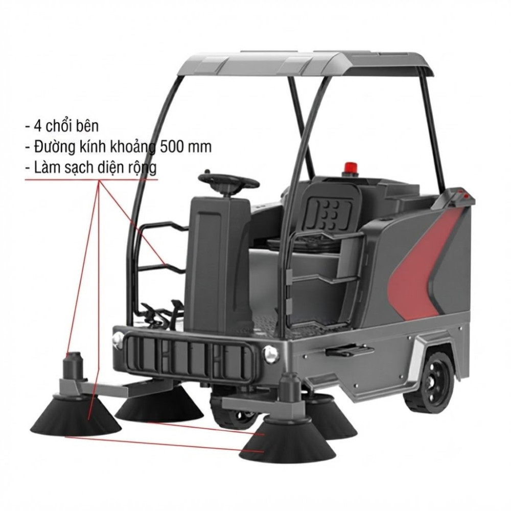 Xe quét rác ngồi lái Kumisai KMS S8 - Hàng chính hãng