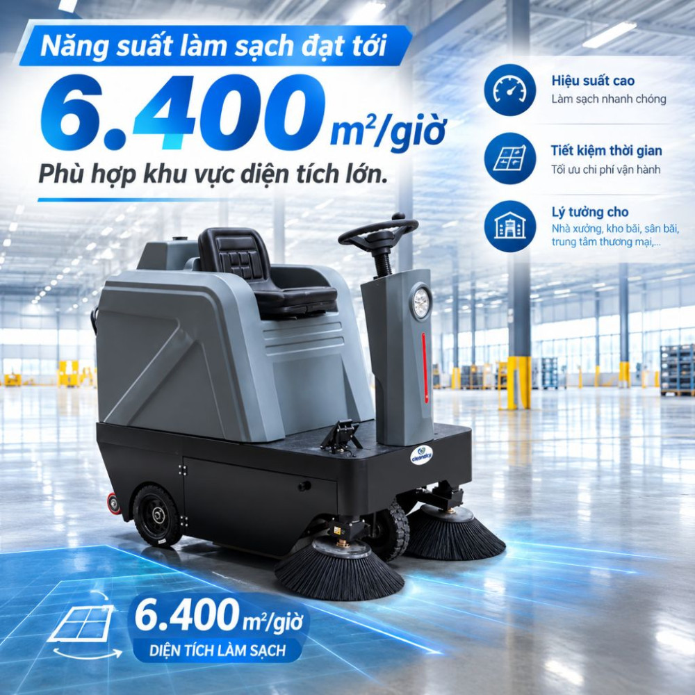 Xe quét rác ngồi lái Kumisai KMS-1250E - Hàng chính hãng