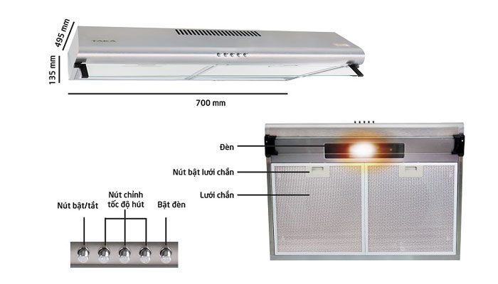 Máy hút mùi Taka HC270S - Hàng chính hãng