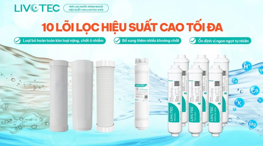 Máy lọc nước nóng nguội Karofi Livotec 615S - Hàng chính hãng