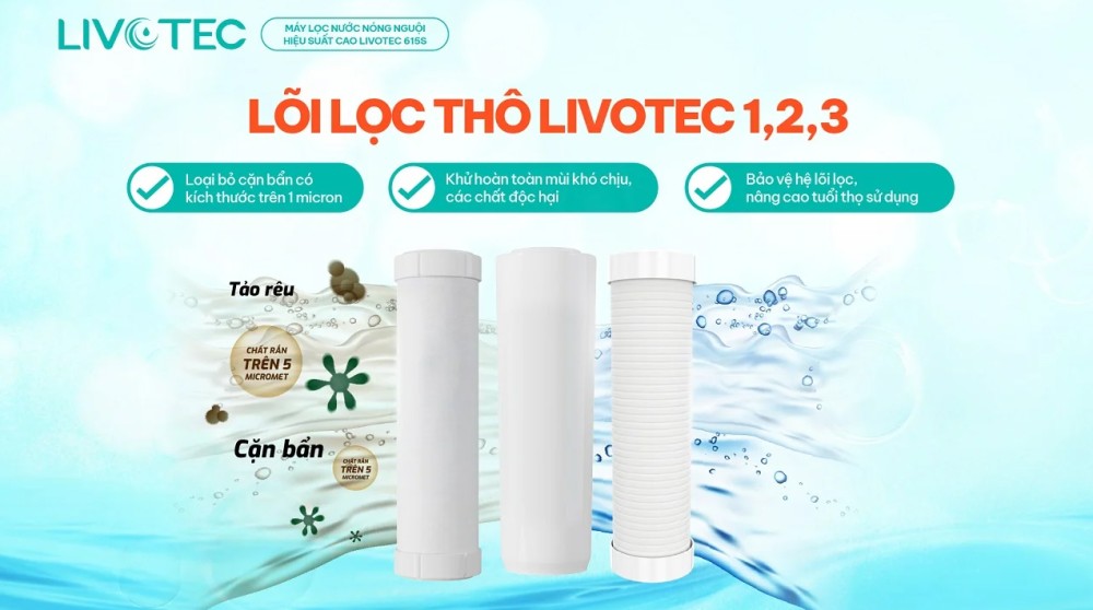Máy lọc nước nóng nguội Karofi Livotec 615S - Hàng chính hãng