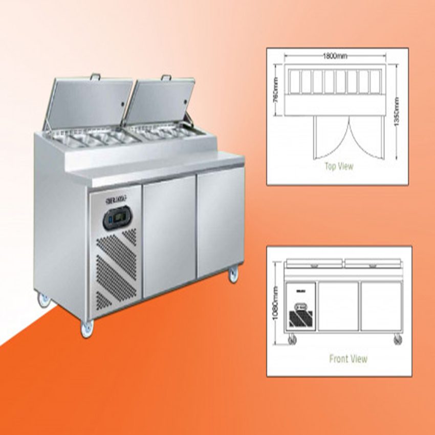 Bàn lạnh Pizza Berjaya BS2D/PCF6/C 1,8m - Hàng chính hãng
