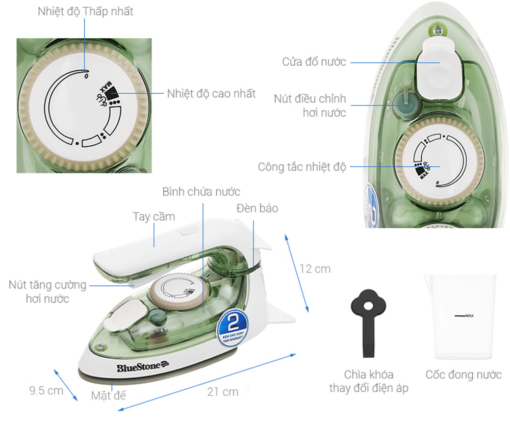 Bàn ủi hơi nước Bluestone SIB-3819 - Hàng chính hãng
