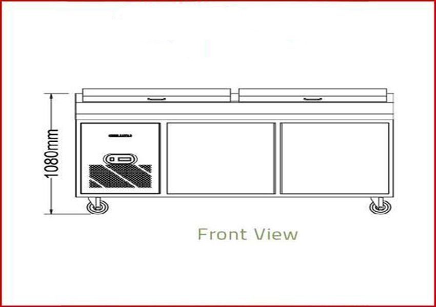Bàn lạnh Pizza Berjaya BS2D/PCF6/C 1,8m - Hàng chính hãng