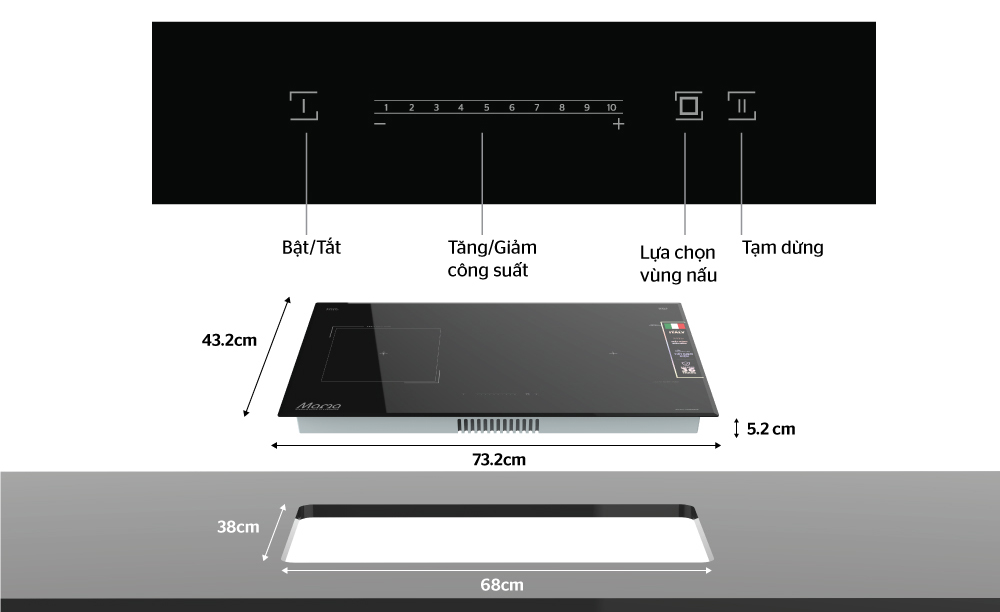 Bếp hồng ngoại điện từ Sunhouse MMB9986 - Hàng chính hãng