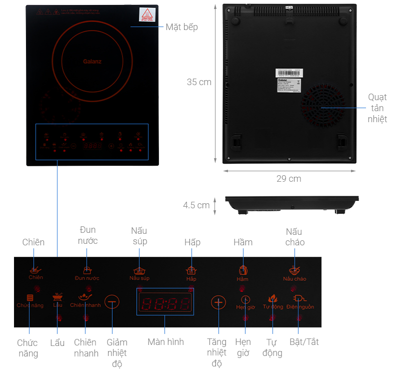 Bếp điện từ đơn Galanz CH211E - Hàng chính hãng
