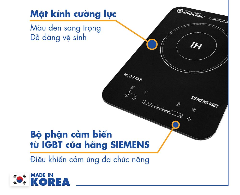 Bếp điện từ đơn Korea King PIND-T39B - Hàng chính hãng