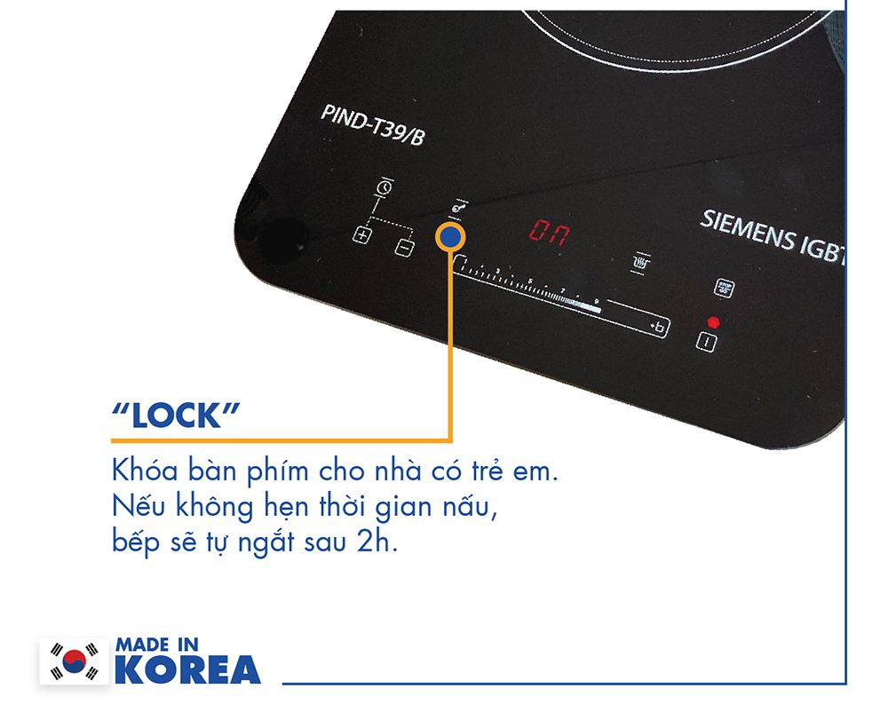 Bếp điện từ đơn Korea King PIND-T39B - Hàng chính hãng