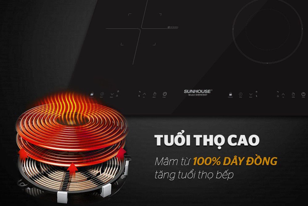 Bếp hồng ngoại điện từ Sunhouse SHB9105MT - Hàng chính hãng