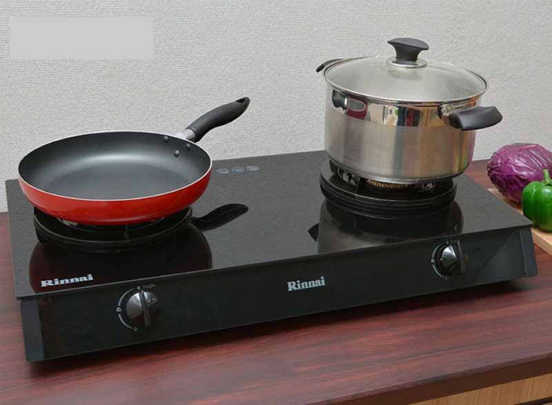 Bếp gas dương Rinnai RV-6DOUBLE GLASS(B) - Hàng chính hãng
