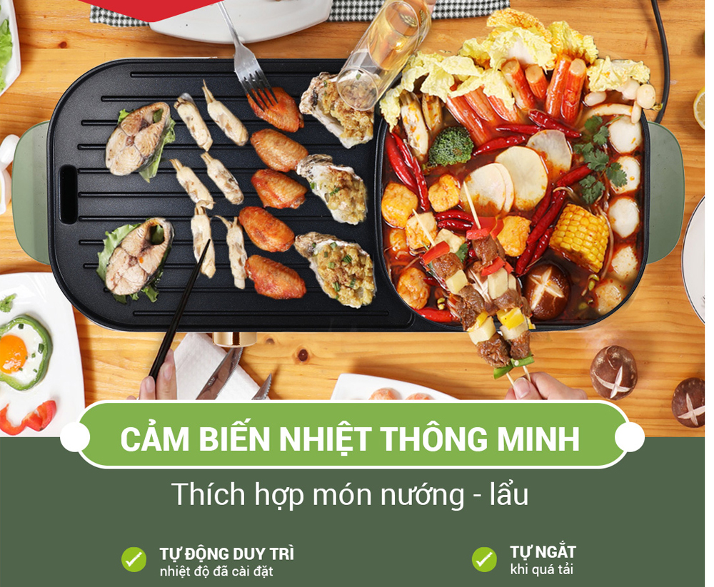 Bếp lẩu nướng điện đa năng Nagakawa NAG3104 - Hàng chính hãng