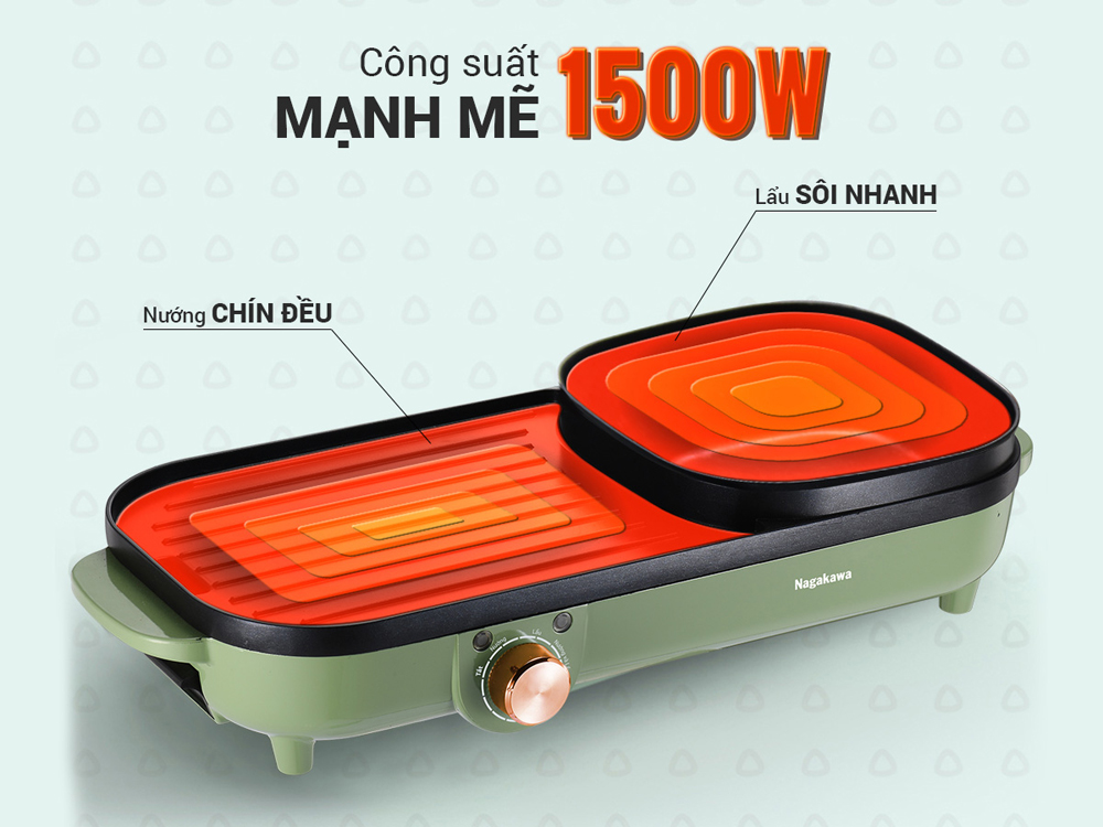 Bếp lẩu nướng điện đa năng Nagakawa NAG3104 - Hàng chính hãng