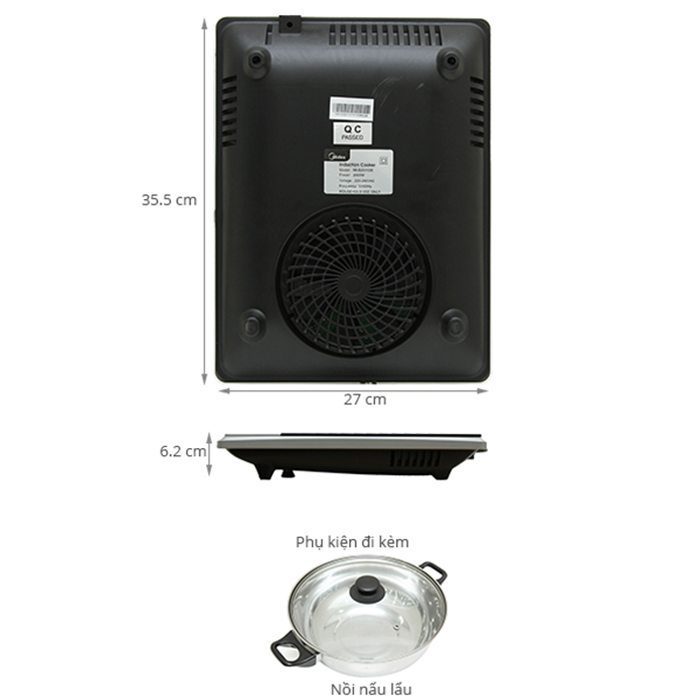 Bếp Điện Từ Midea MI-B2015DE - Hàng chính hãng