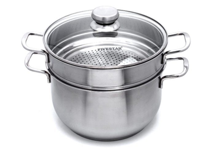 Bộ nồi xửng inox 3 đáy nắp kiếng Fivestars ST24-3DG - Hàng chính hãng