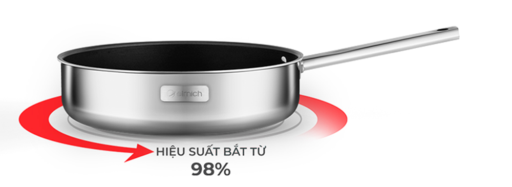 Chảo Inox 2 lớp cao cấp đáy liền Trimax XS EL-3752 size 24cm - Hàng chính hãng