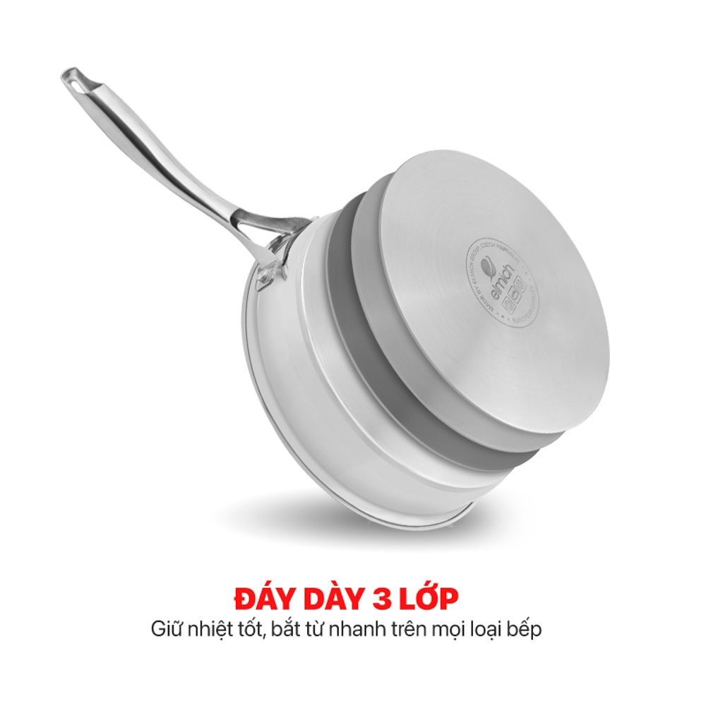 Chảo Inox chống dính 3 đáy MaxA EL-3762 size 20cm - Hàng chính hãng