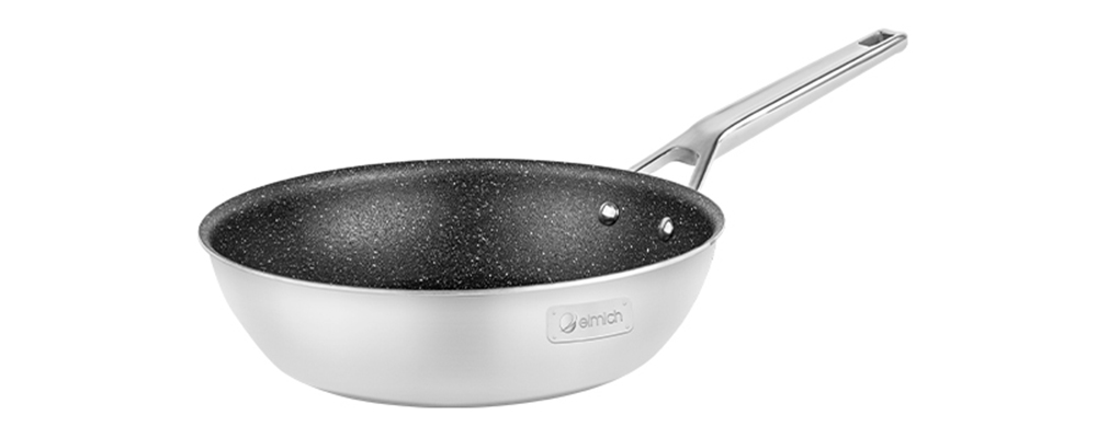 Chảo chống dính inox liền khối Elmich Trimax CZ EL-3838 size 28cm - Hàng chính hãng