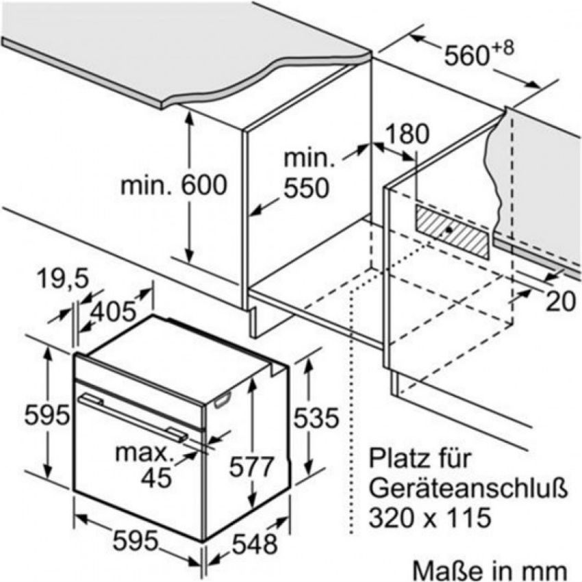 Lò nướng âm tủ Bosch HBG635BS1 - Hàng chính hãng