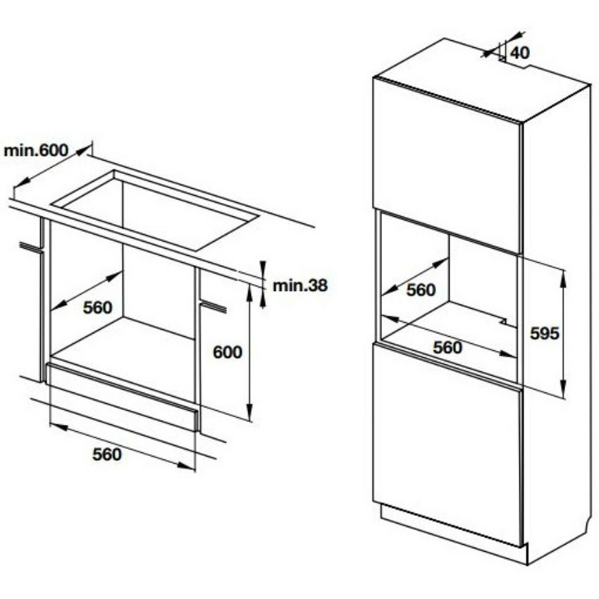 Lò Nướng âm tủ Hafele HO-KT60C - Hàng chính hãng