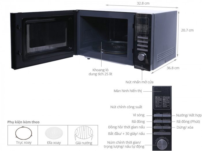 Lò vi sóng Midea MMO-25A33 - Hàng chính hãng