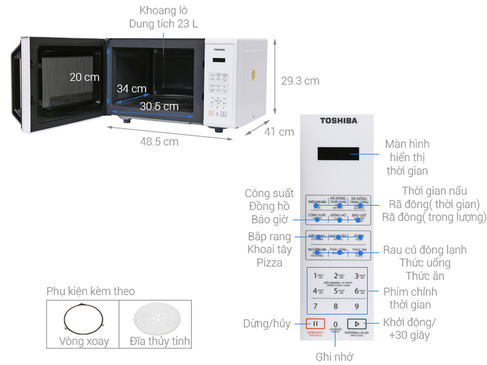 Lò vi sóng Toshiba ER-SS23(W1)VN - Hàng chính hãng