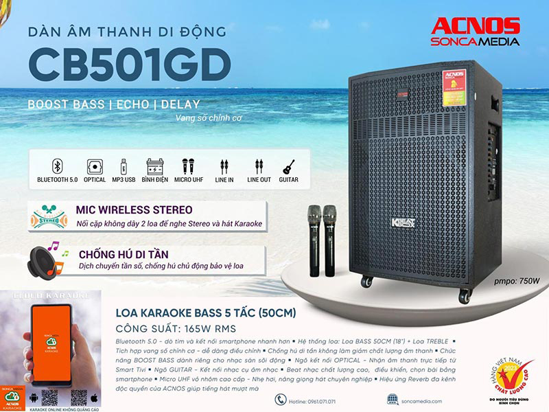 Loa kéo di động Acnos CB501GD - Hàng chính hãng