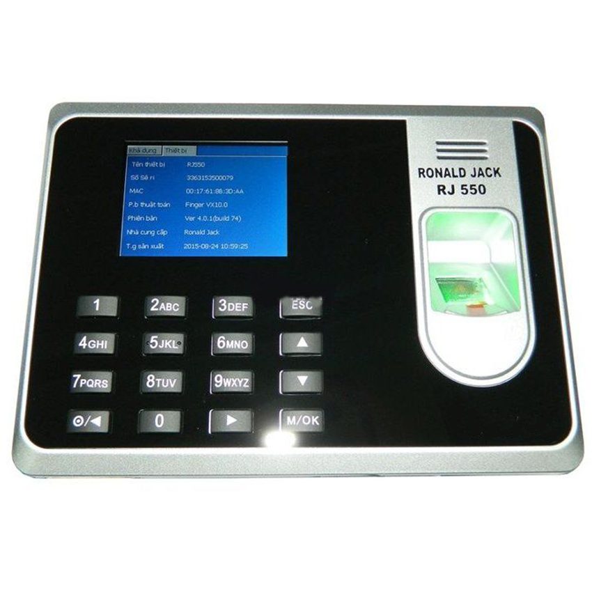 Máy chấm công vân tay thẻ giấy Ronald Jack RJ 550 - Hàng chính hãng