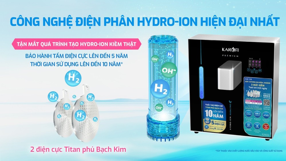 Máy chuyển đổi Hydro-ion kiềm Karofi KAE-S18 - Hàng chính hãng