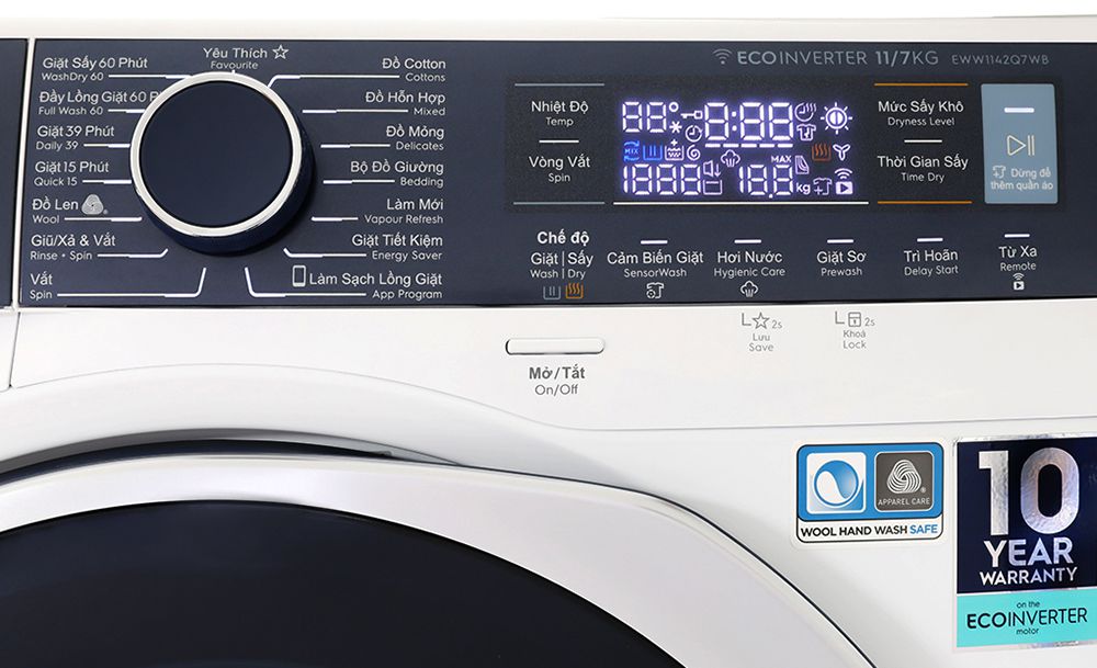 Máy giặt sấy Electrolux Inverter 11 kg EWW1142Q7WB - Hàng chính hãng