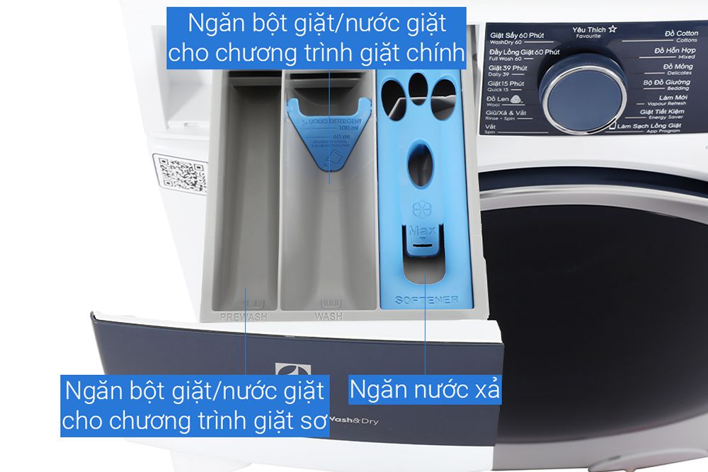 Máy giặt sấy Electrolux Inverter 11 kg EWW1142Q7WB - Hàng chính hãng