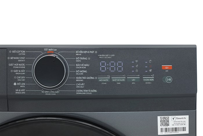 Máy giặt sấy Toshiba Inverter giặt 10.5 kg - sấy 7 kg TWD-T21BU115UWV(MG) - Hàng chính hãng