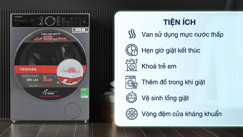 Máy giặt Toshiba Inverter 10.5 kg TW-T25BU115MWV(MG) - Hàng chính hãng