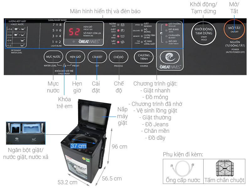 Máy giặt Toshiba 9 kg AW-M1000FV(MK) - Hàng chính hãng