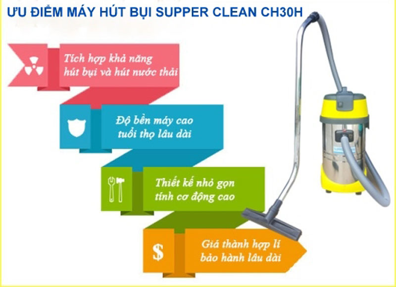 Máy hút bụi văn phòng Supper Clean CH30H - Hàng chính hãng