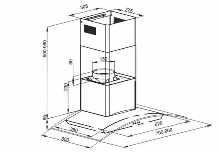 Máy hút khói khử mùi Arber AB-700M - Hàng chính hãng