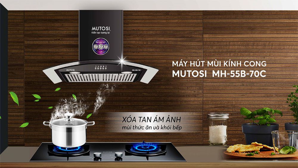 Máy hút mùi tum kính Mutosi MH-55B-70C - Hàng chính hãng