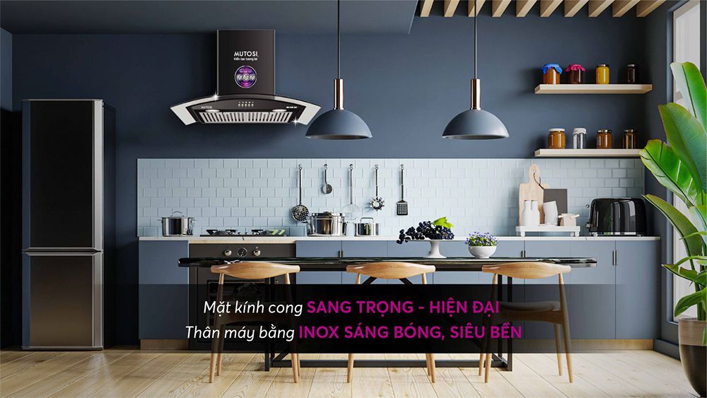 Máy hút mùi tum kính Mutosi MH-55B-70C - Hàng chính hãng