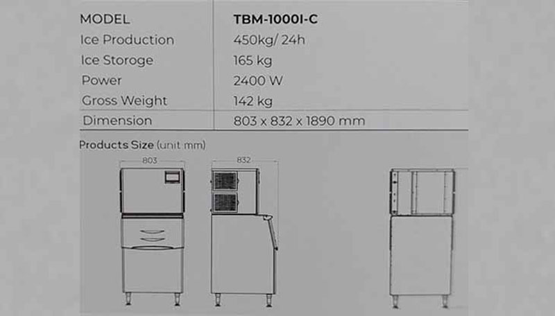 Máy làm đá viên Turbo Max TBM-1000I-C - Hàng chính hãng