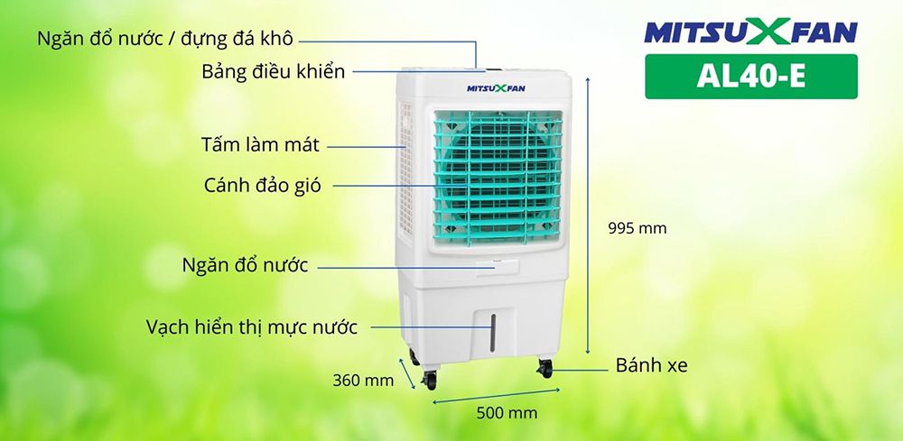 Quạt hơi nước MitsuXFan AL40-E - Hàng chính hãng