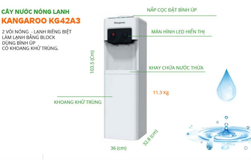 Cây nước nóng lạnh Kangaroo KG42A3 - Hàng chính hãng