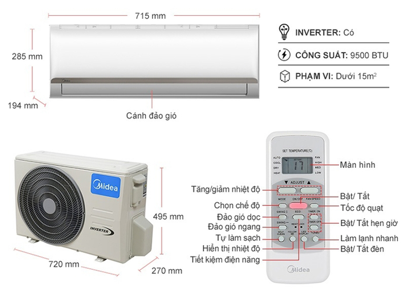 Máy lạnh inverter Midea MSAFC-10CRDN8 - Hàng chính hãng