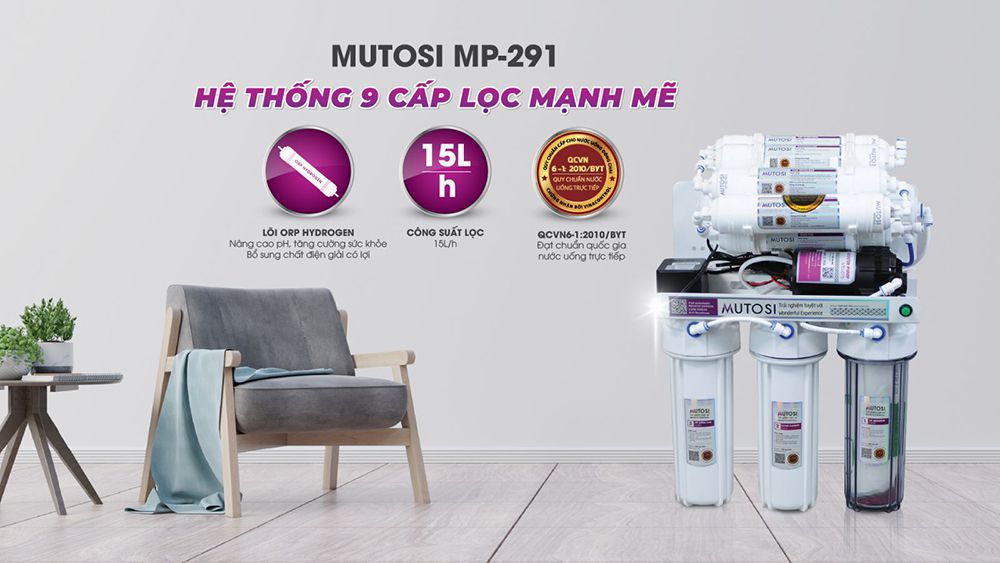 Máy lọc nước Mutosi không tủ 9 lõi MP-291 - Hàng chính hãng