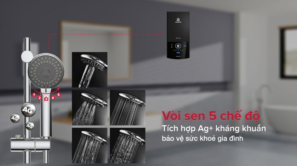 Máy tắm nước nóng Ariston Aures Top 4.5P - Hàng chính hãng
