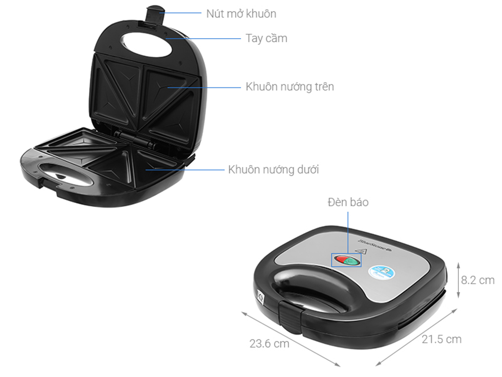 Máy nướng bánh hotdog BlueStone SBB-2333 - Hàng chính hãng