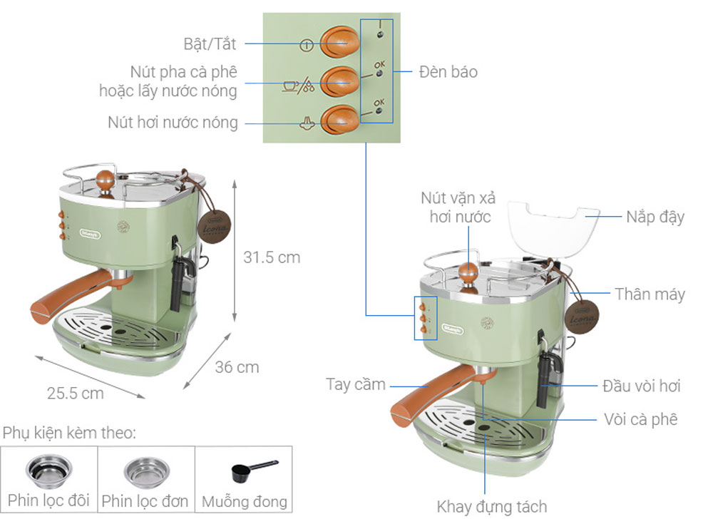 Máy pha cà phê Delonghi ECOV311.GR - Hàng chính hãng