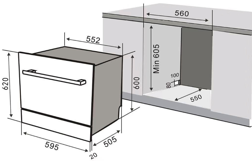 Máy rửa chén bát Canzy CZ-DE8B05EU - Hàng chính hãng