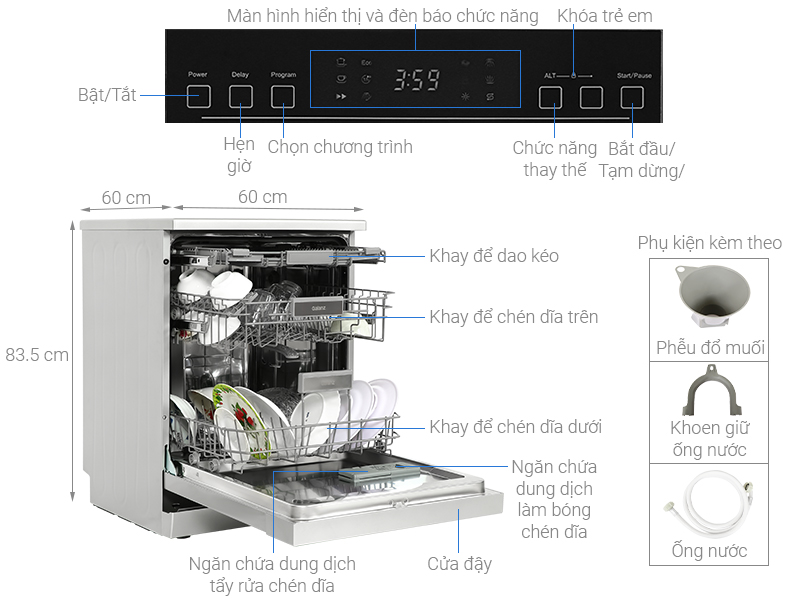 Máy rửa chén độc lập Galanz W60C3A401MQ1 - Hàng chính hãng