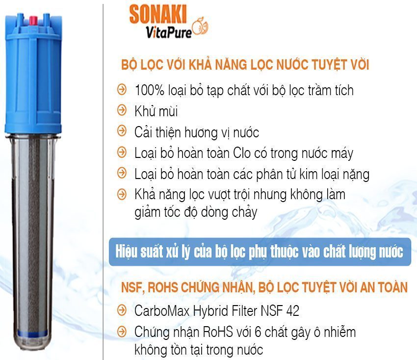  Máy lọc nước toàn ngôi nhà Sonaki WP-700C - Hàng chính hãng