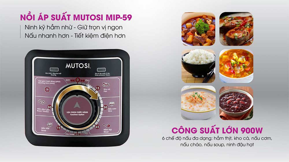 Nồi áp suất điện Mutosi MIP-59 - Hàng chính hãng