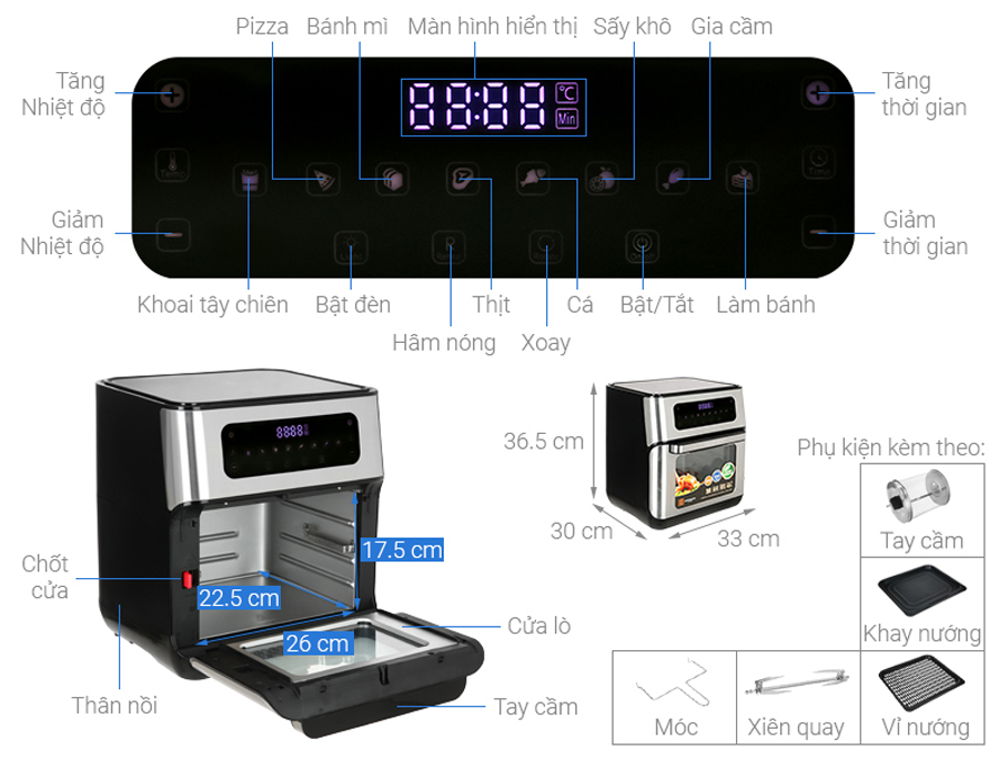 Nồi chiên không dầu Hawonkoo 10 lít AFH-101 - Hàng chính hãng